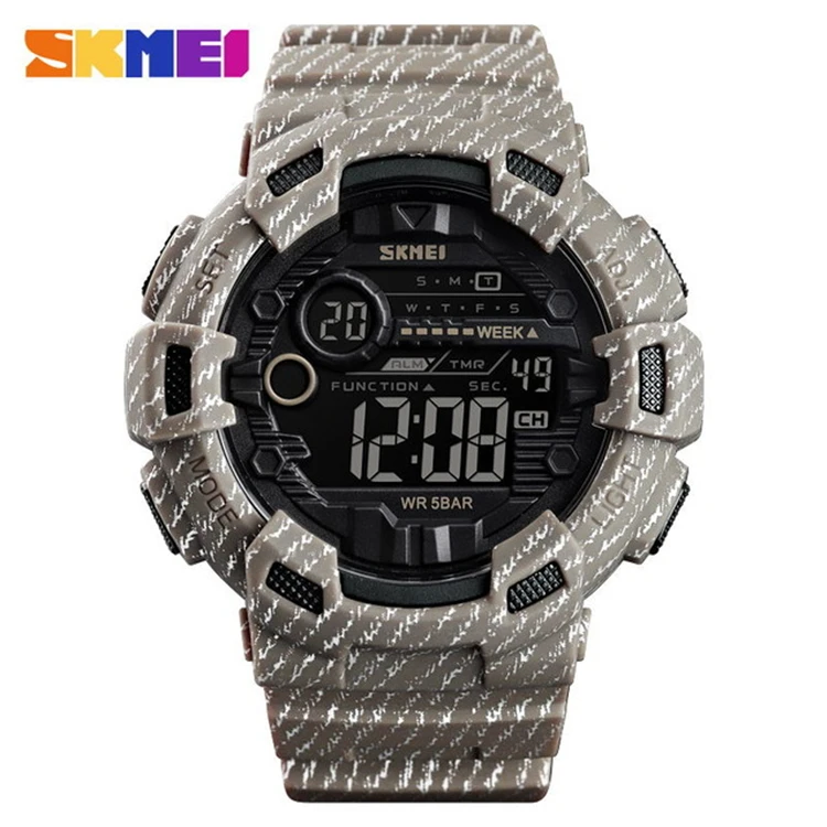 

New Design 2020 SKMEI 1472 Fashion Sport Watch Men Alarm Clock Cowboy Waterproof Week Display Denim Digital Watches