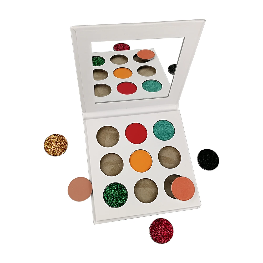 

choose colors high pigmented matte eyeshadow shimmer eyeshadow palette glitter pigment eyeshadow private label, 9 colors