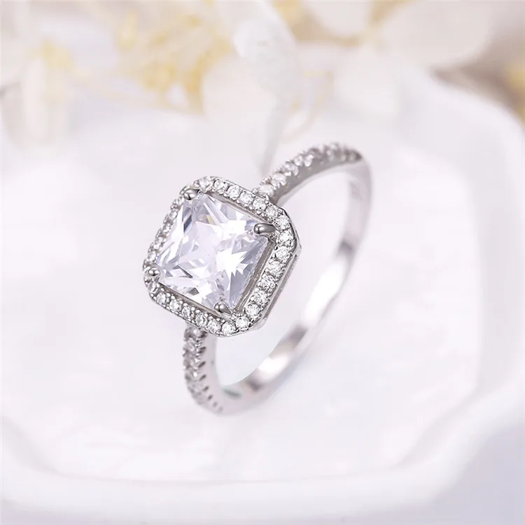 
SevenAJewelry Manufacturer Factory Wholesale Moissanite White Gold 925 Silver Custom 925 Sterling Silver Womens Engagement Ring 