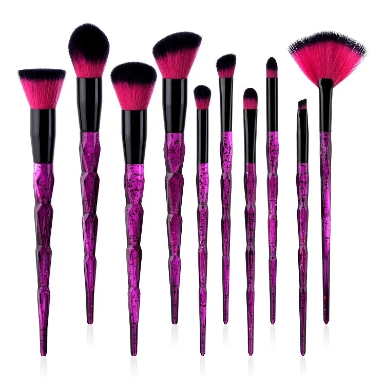 

2019 hot new design 10pcs professional black makeup brush set