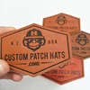 Custom PU Faux/Genuine Embossed Logo Leather Embroidery Hat Patch,Sew On Leather Label For Clothing, Leather Patch With Logo