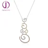 2019 fashion wholesale 925 sterling silver jewelry Tri Color micro pave CZ pendant