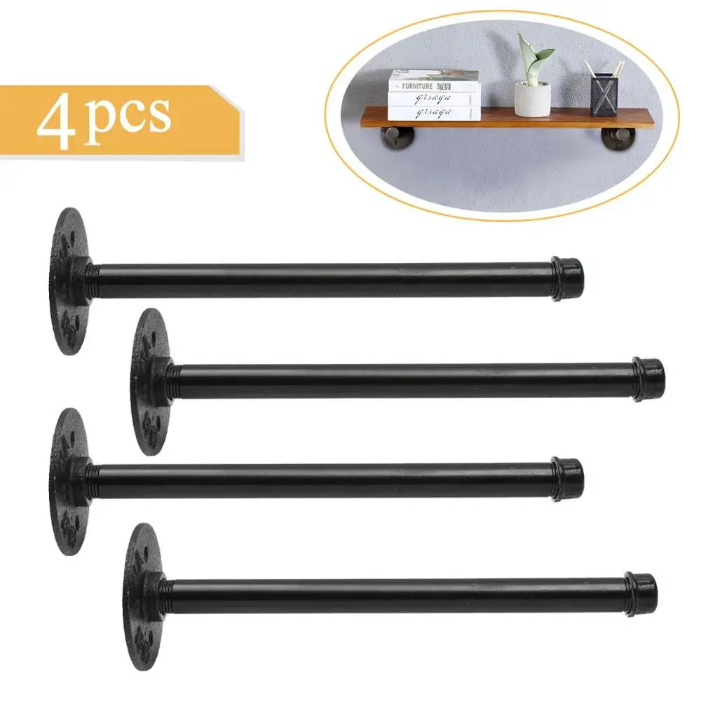 
6pcs Rustic Pipe Decor Industrial DIY Pipe Shelf Bracket for Wood Floating Shelf 