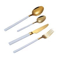 

Elegent Stainless Steel Gold Colored Handle Flatware, Wedding Cutlery set