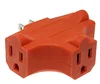 Orange 3 Way Outlet Wall Plug 3 Prong UL Adapter