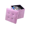 European style plush Artificial crystal leather box for hamper single color foldable waterproof storage with diamond