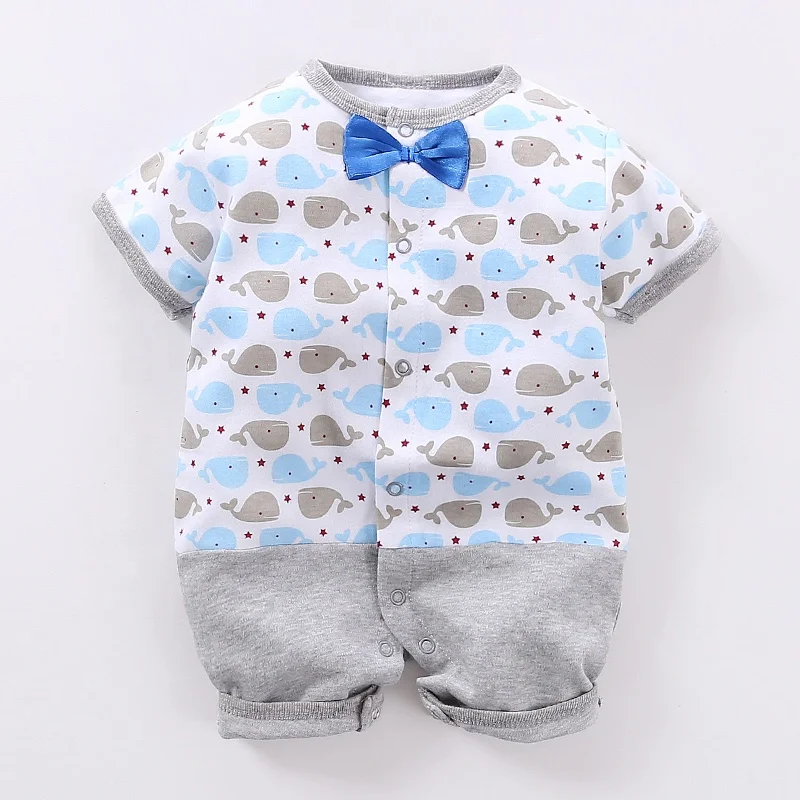 

Hot Sale Newborn Baby Boy Romper Infant Short Sleeves Summer Romper Baby Boy Cotton Romper Baby Onsie Wholesale