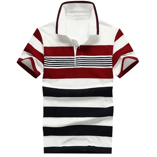 OEM Short Sleeve Vasual Stripe Mens Polo Shirt