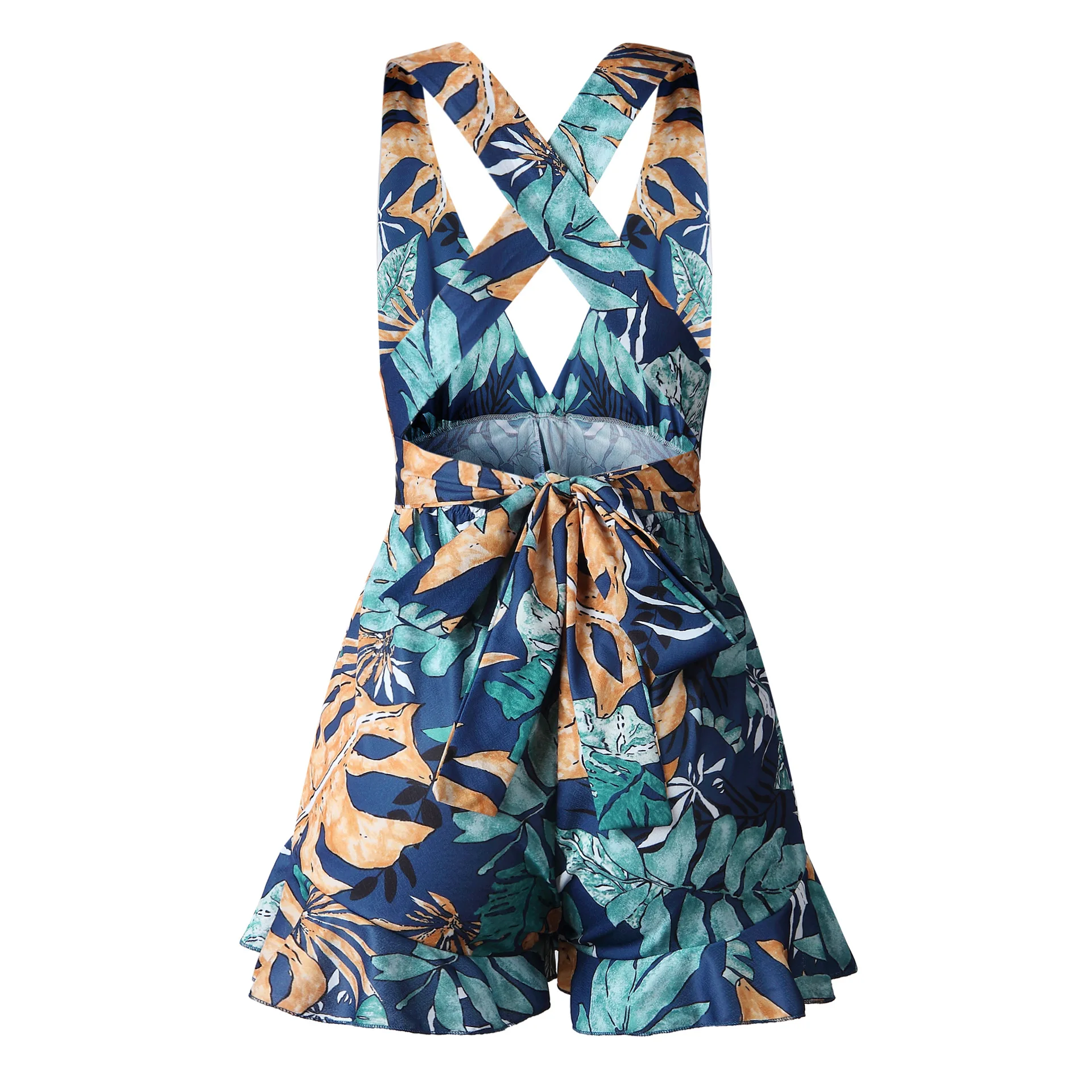 

Leaf Hot Sale Floral Pants Womens Clothes Jumpsuits Women Jumpsuits And Rompers, Shown