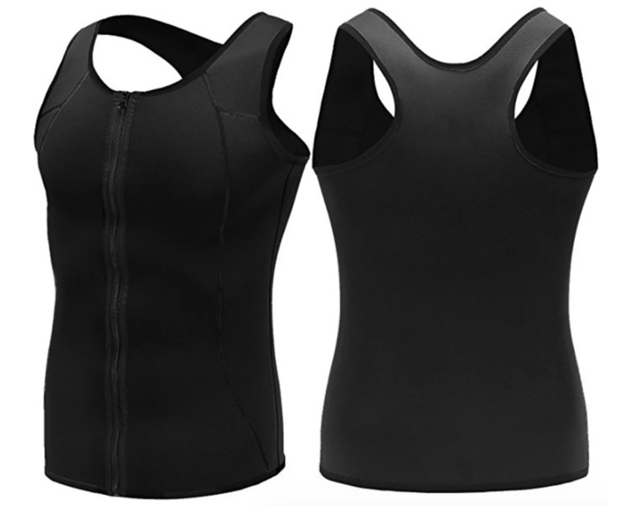 

Neoprene zipper slimming sweat waist trainer vest for men, Black,grey, custom