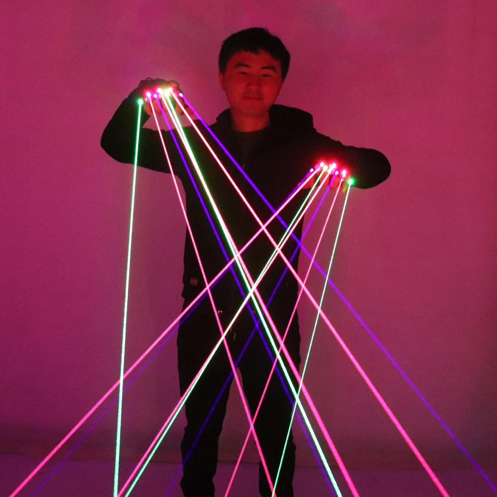 RGB Laser Gloves With 7pcs Las