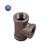 Black Standard Theaded Banded Female Malleable Iron Pipe Fittings Cap 90 degree elbow swivel fittings 3 way tee