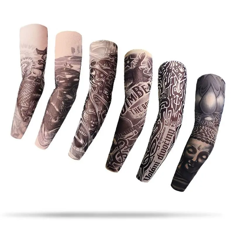 

Wholesales Summer Hot Sale Tattoo Cuffs Arms Sleeve Gloves Art Fake Temporary Tattoo Sleeves Gloves Tattoo Sleeves, Multi-color