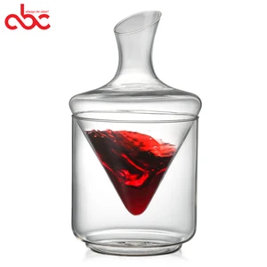 Image of 1000ml Handmade Borosilicate Glass Wine Decanter With Glass Ice Bucket Set