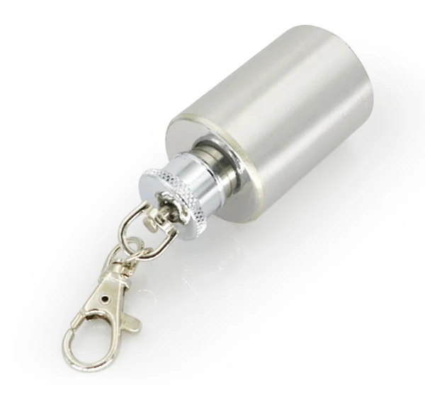 

Available 304 stainless steel mini 1OZ mini hip flask with keychain