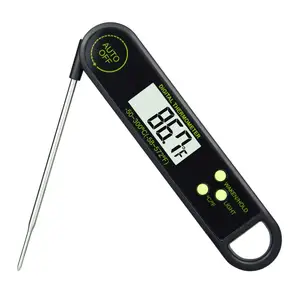 Image of Hot Sell Digital Instant Read Meat Thermometer with Automatic Rotation Display and Foldable Probe in ABS Material