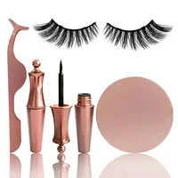 

Own logo Rose Gold Lash Applicator Tweezer Waterproof Liquid Magnetic Eyeliner And Lashes