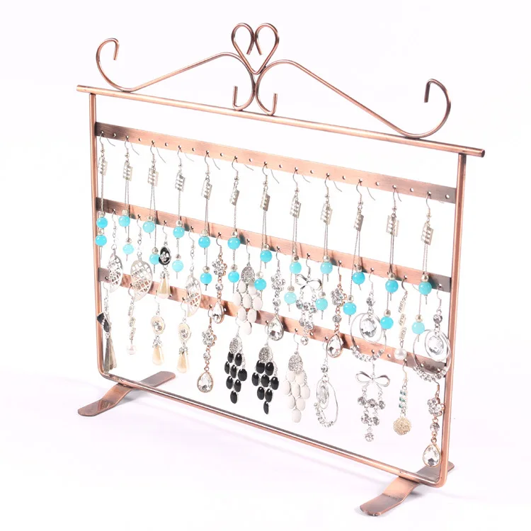 
wholesale Counter Double Sided Organizer for Hanging Earrings Metal Jewelry Display Stand 