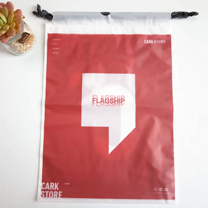 

Custom Wholesale Popular EVA Frosted Plastic cloth drawstring storage bag, Customized color