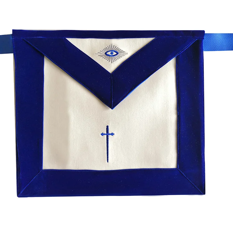 

Wholesale Custom Hand Embroidered Logo Blue lodge Masonic Apron ,Full sets Masonic office Apron