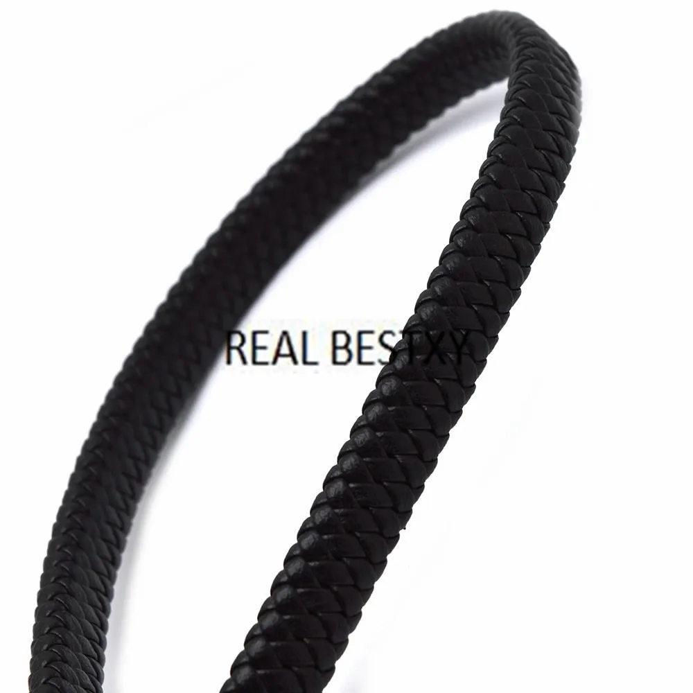 

REAL BESTXY 12*6mm Flat Square Leather Rope String Uninterrupted Cord For Bracelet Jewelry Craft Making DIY FindingS cord, As in picture or other colors customized