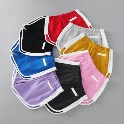 

New Hot Home Casual Sports Pants Elastic Waist Fitness Yoga Ladies Shorts, Yellow, red, black, blue, pink, purple, light gray, dark gray