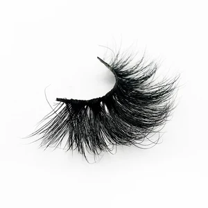 5D03 16-25mm High Quality Handmade Makeup Fluffy Mink Lashes Factory Full Strip 5d Real Mink False Eyelash