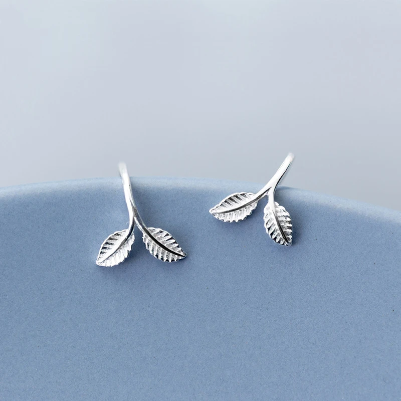 2019 New Fashion Jewelry 925 Sterling Silver Leaves Drop Earrings for Women and Girls Gift Jewelry