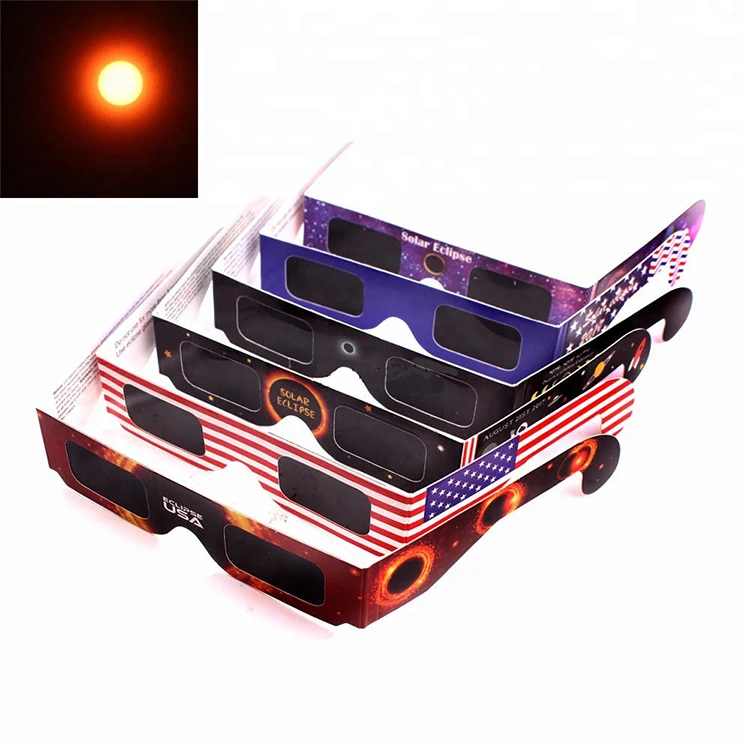 

CE Certified ISO 3D Paper Solar Eclipse Glasses for Viewing Eclipse, Customized