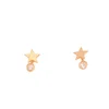 Delicate and compact 925 Silver Needle Pentagonal Star Ear Nail Individual Hollow-out Round Ear Ornament