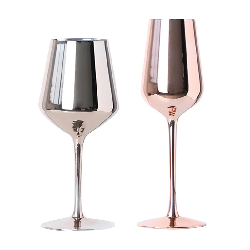 Handmade Luxury Crystal Rose Gold Color Wine Glass Set