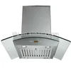 304 stainless steel island range hood 36' curved glass with LCD display 5layers washable aluminum filter