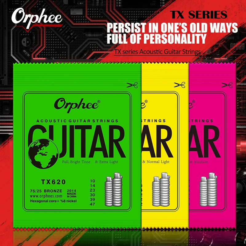 

Orphee TX series acoustic 75/15 bronze guitar strings TX640