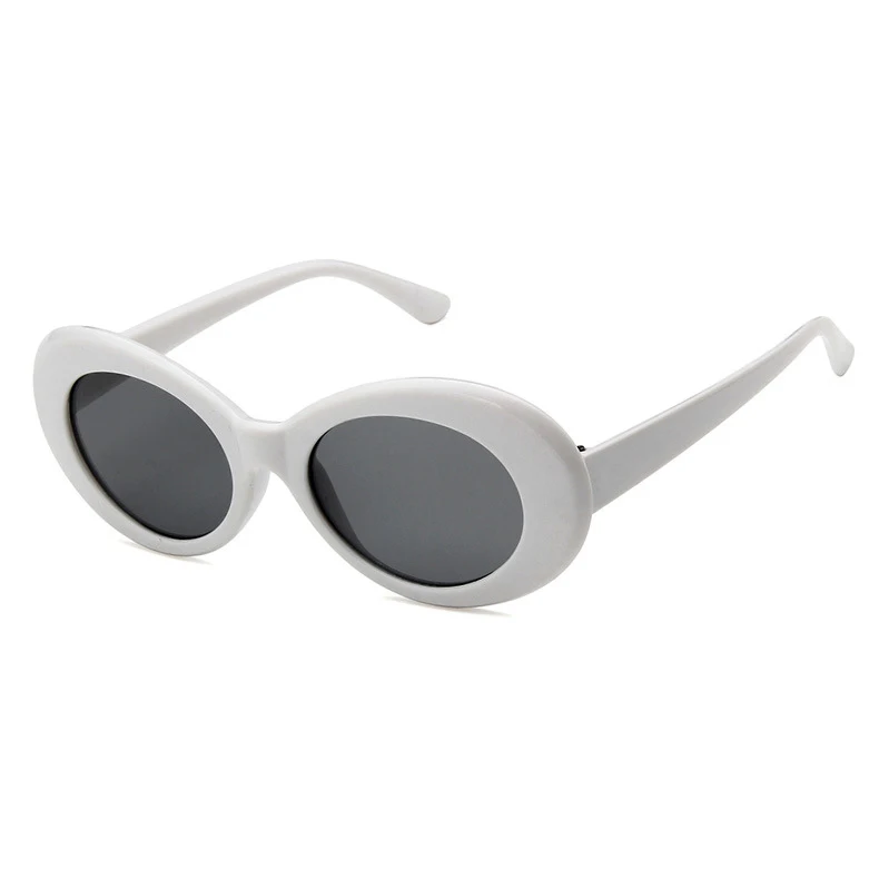 

Fashion Cheap Classic PC Clout Retro Hippie White Oval Kurt Cobain Sunglasses, 7 colors