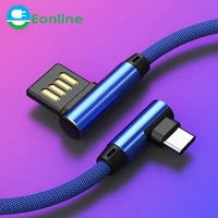 

USBC Micro 2.4A Fast Charging Usb C Cable USB Type C 90 Degree L Type-c 3.1 Data Cord Charger Usb-c for Samsung Xiaomi Huawei