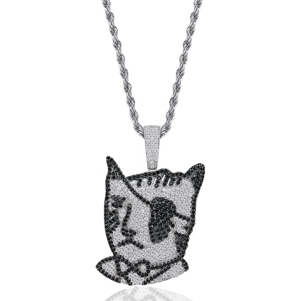 

New LIL UZI VERT Cat Hip Hop Charm Pendant Necklace, Silver