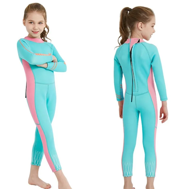 

2.5MM Neoprene Cute Girl Thermal Wetsuits Children Full Body Diving Suits Surf Swimwear Sunscreen Keep Warm Clothing, Shown