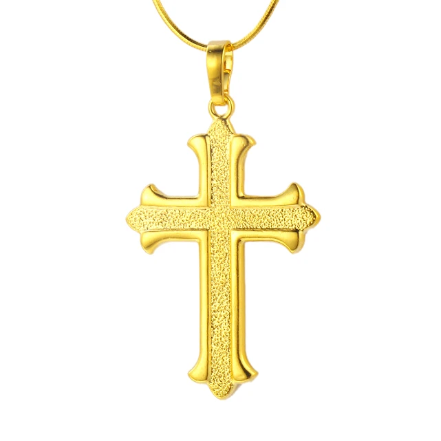 

AP71103 xuping 24k gold color chain pendent+unisex copper alloy cross christian pendant