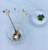 1 PCS Vintage Exquisite Branch Shape Small Coffee Spoon Royal Style Flatware for Snacks Kitchen Dining Bar Mini Dessert Spoon