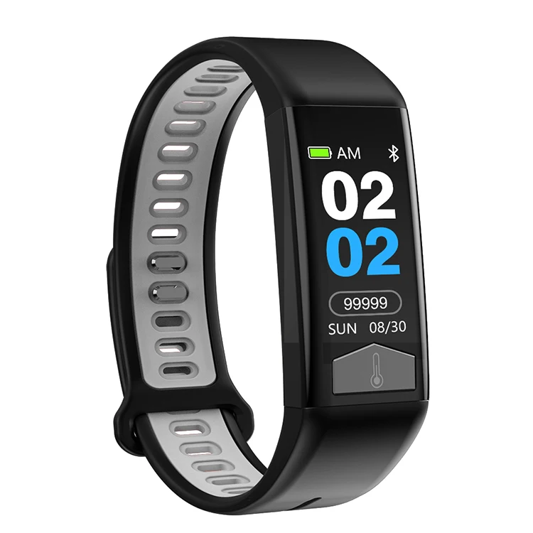 

2019 Newest T02 smart bracelet health monitor ip68 waterproof blood oxygen tracker ECG body temperature smart band watch
