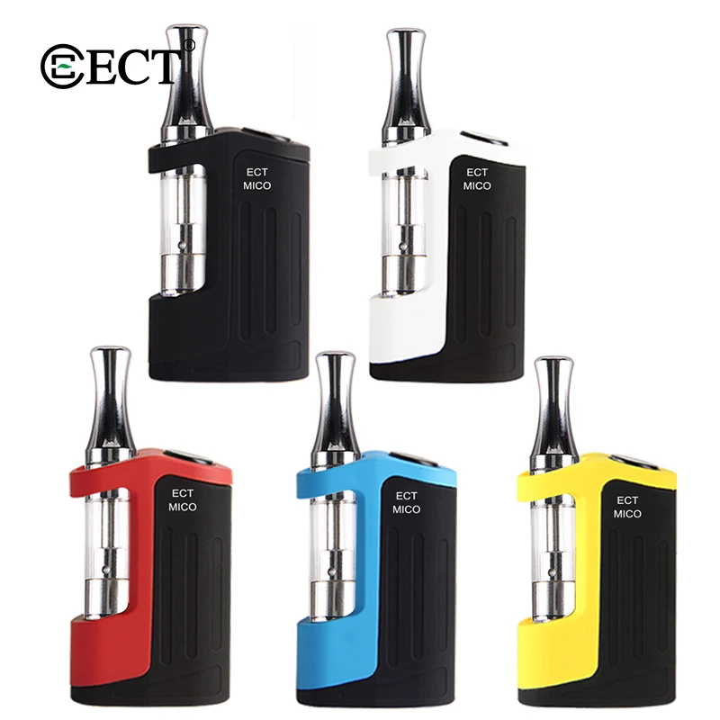 

Hot Selling ECT Mico kit Vape box Mod 510 CBD Atomizer vape vapor pen starter kit with OEM CBD Cartridge package, 5 colors