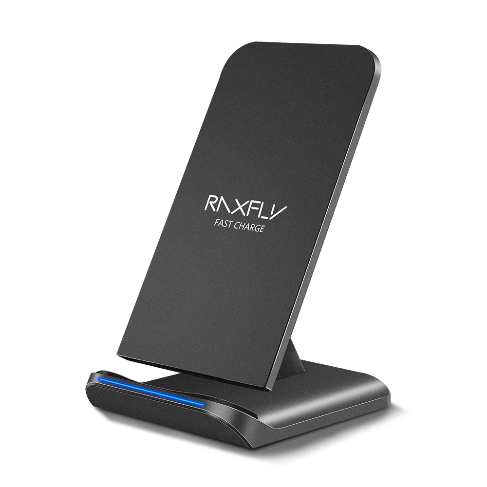 

Great Free Shipping RAXFLY Dual Coil Qi Fast Charging Wireless Phone Charger Stand For Samsung For iPhone