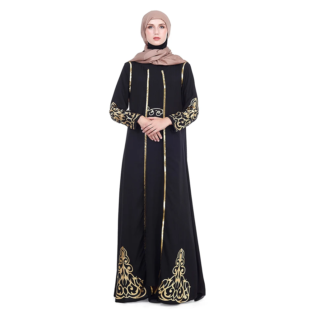 

Zakiyyah ZK004 Luxury Design Muslim Hot selling two-piece dress with glitter plain design abaya, As picture shown
