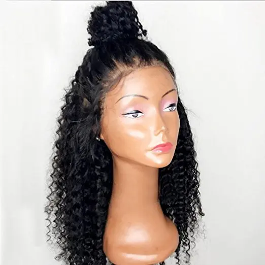 

Virgin peruvian deep wave curly 360 Lace frontal Wig 150%density Glueless kinky curly Lace Front Human Hair Wigs