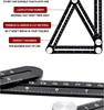 #Aluminum Alloy Ruler Angle Template izer Tool Multi Measuring Tool