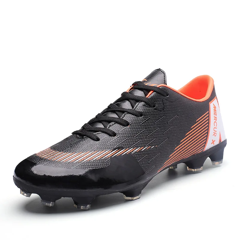 

2019 hot fashion kids FG Spike football boots leather soccer shoes for boys