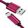 Big promotion 2m/6.6ft Mobile phone use rose red metal housing usb charger cable type c to usb 2.0A