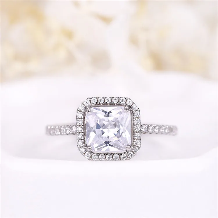 
SevenAJewelry Manufacturer Factory Wholesale Moissanite White Gold 925 Silver Custom 925 Sterling Silver Womens Engagement Ring 