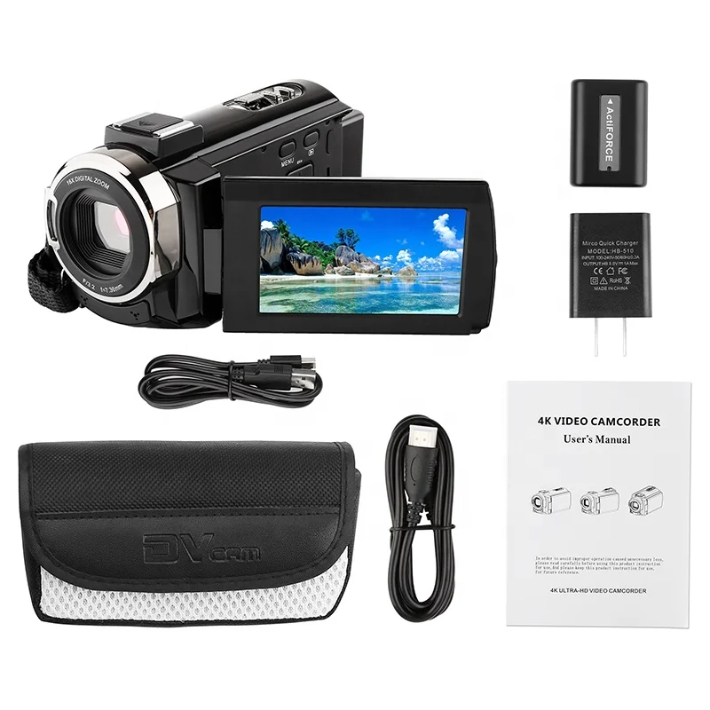 
3.0' touch screen night vision 48MP digital wifi video camera camcorder professional 4k 