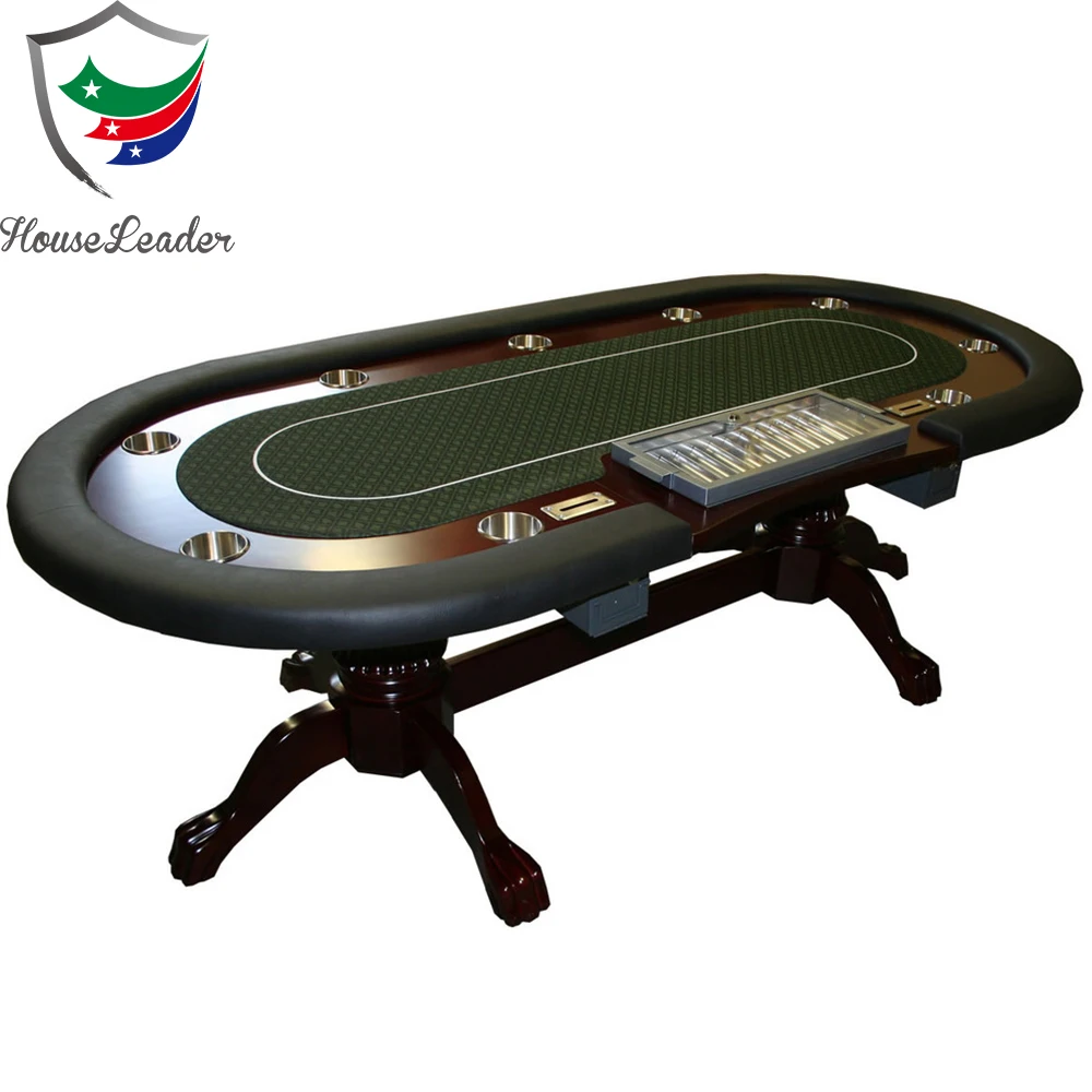 
Luxury 96 inch High Quality Drop Boxes Cup Holder Custom Casino Poker Table 